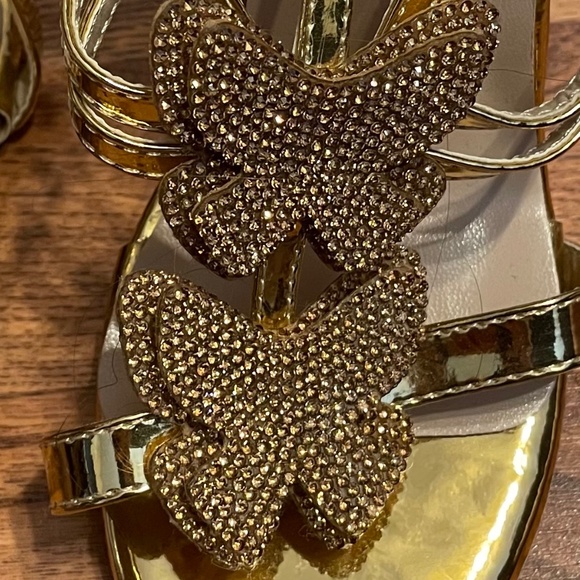 Gold Women’s High Heeled Butterfly Sandals Size 39 - Picture 7 of 7